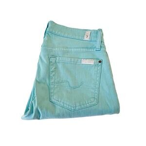 7 For All Mankind Ankle Gwenevere Blue Cyan Color SZ25